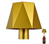 Brabola Wireless Bottle Lamp Shade, LED Bottle Lights for Liquor Bottles Rechargeable 3 Color Dimmabe Touch Table Lamp for Bar, Restaurant, Home, Office (Gold)