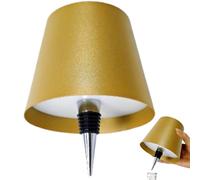 Brabola Wireless Bottle Lamp, Wine Bottle Light Kit for Liquor Bottles 3 Color Dimmable Battery Operated Rechargeable Table Lamp Shade for Restaurant, Home,Home, Office, Bar, Christmas (Gold)