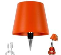Brabola Wireless Wine Bottle Lamp, Liquor Bottle Light Rechargeable Touch Control Cordless Table Lamp with 3 Color Dimmable for Restaurant, Home, Bar, Office, Christmas (Orange, 1 Pcs)