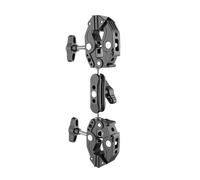 BRABOSTON Adjustable Double Head Camera Mount Clamp Aluminum Alloy Camera Mount Clip For Photography Video Tripod Accessories Heavy Duty Aluminum Clamp