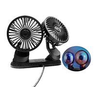 BRABOSTON Car Double Headed 360 Degree Rotating Cooling For Front Dashboard Air Cooler USB Electric Fan Adjustable Cooling Fan Pc Usb Silents Led Replacements For Rooms Extension Laptop With