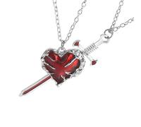 BRABOSTON Fashionable Swords Heart Pendant Necklace Valentines Day Jewelry Stylish Representing Resilient Love Accessory Jewelry For Couples
