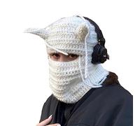 BRABOSTON Funny Crocheted Hat Winter Casual Bucket Cap Y2K-Girl Hot Girls Picture Prop Knitted Hat Devil Horn For Winter Unique Devil Horn Headpiece