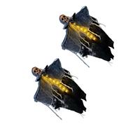 BRABOSTON Glowing Skeletons Specters Hanging Ornament Battery Power Adjustable Pose Sturdy Halloween Indoor Outdoors Decors Terror Themed Party Decoration