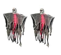 BRABOSTON Glowing Skeletons Specters Hanging Ornament Battery Power Adjustable Pose Sturdy Halloween Indoor Outdoors Decors Terror Themed Party Decoration