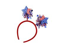 BRABOSTON Lightweight Independence Days Headband With Double Hearts And Stripes Stylish Hair Accessory For Patriotic Event Independence Day Headbands