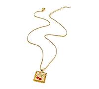 BRABOSTON Retro French Inspired Fruit Pendant Necklace Cherries/Strawberry/Lemon Neckchain Adjustable Length Clavicle Chain Jewelry Adjustable Length Necklace