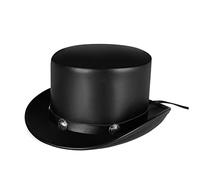 BRABOSTON Steampunk Top Hat PU Pork Pie Hat Steampunk Gay Top Bowlerhat Magician Magician Performed