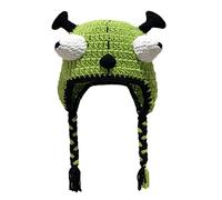 BRABOSTON Unisex Acrylic Fibres Devil For Shape Hat Internet Celebrity Outdoor Windproof Cap For Keep Warming Protect Ear Cosplay Knitted Hat Halloween Party Cosplay Horn Eye Animals Hats Props