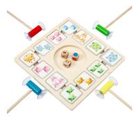 BRABOSTON Wood Game Set For Families 96 Animal Card 3 Dices 4 Suction Wand For Kids Aged 4 To 6 Years Creative Tabletop Game