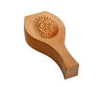BRABOSTON Wooden Moon Cake Wooden Baking Mold Flower Shape Chinese Traditional Mid-Autumn Festival Moon Cake Mold for Muffin Gift Cookie Stamps for Baking