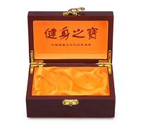 BRABUD Chinese Baoding Balls Wooden Box, Hand Exercise Balls Box, Red Balls Storage, Vintage Decoration (5.7''x2.8''x3.5'') TQZDBS66