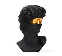 BRABUD Greek Mask David Man Bust Statue Resin Black Gold Classic Roman Sculpture Modern Art Home Office Study Room Bookshelf Decor Collectible Gift TQGJBS333