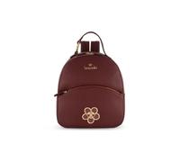 Braccialini Amy Bijoux Compact Backpack in Powder-Coloured Leatherette, Essential and Contemporary Design. The model is enriched by the bijoux symbol of the season: a smiling daisy with large, red