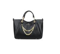 Braccialini Amy Medium sized handbag with double handles and logo shoulder strap, removable and adjustable designed to accompany every moment of the day with elegance, Black, One Size