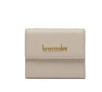 Braccialini Basic continental small wallet in gold leather with gold embossed logo., grey, Taglia Unica, Casual