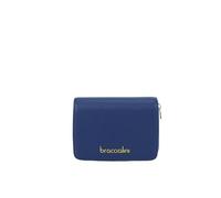 Braccialini Basic small leather wallet in gold with gold embossed logo., blue, UNI, Casual
