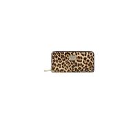 Braccialini Basic Zip Around Leather Wallet with Leopard Print and Gold Logo Front. One Inside Zip Pocket for the Coin., multi-coloured, One size, Casual