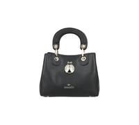Braccialini Beth Jewels Medium Size Handbag in Biscuit Colour with Double Handles and Removable & Adjustable Logo Shoulder Strap for Double Portability Inside a Removable Clutch Bag, Black, One Size