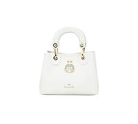 Braccialini Beth Jewels Medium Size Handbag in Biscuit Colour with Double Handles and Removable & Adjustable Logo Shoulder Strap for Double Portability Inside a Removable Clutch Bag, White, One Size