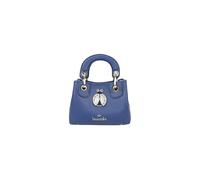 Braccialini Beth Jewels Small Biscuit Handbag, Double Handles, Removable and Adjustable Logo Shoulder Strap for Double Portability, blue, One Size