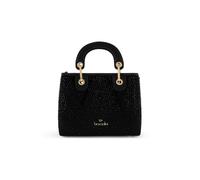 Braccialini Beth Strass Medium Size Handbag that combines elegance and brightness in a roomy and sophisticated silhouette. Made from a soft suede effect material from the hand, Black, One Size