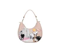 Braccialini Postcards Lt Hobo Bag with single handle and removable shoulder strap for double portability. Rounded silhouette is enhanced by a vibrant Milan inspired print featuring Lola Bunny, Unique