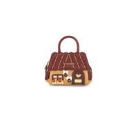 Braccialini Temini leather handbag inspired by the cozy charm of a small chalet cottage, adorned with romantic three-dimensional details and worked down to the smallest detail, Colorful/Multicolor