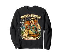Bracco Italiano drinking ice coffee on a swing DIGOR Sweatshirt