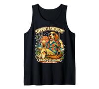 Bracco Italiano Drinking ice Coffee on a Swing DIGOR Tank Top