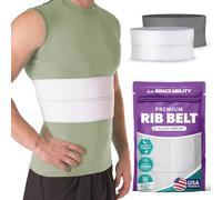 BraceAbility Broken Rib Brace | Elastic Chest Wrap Belt for Cracked Fractured or Dislocated Ribs Protection Compression and Support (Male - Fits 24"-60" Chest)