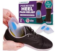 BraceAbility Heel Spur Cups | Medical-Grade Silicone Plantar Fasciitis Insole Cushion Pads, Gel Foot Orthotic Seats & Shoe Insert Protectors (Pair - Large)