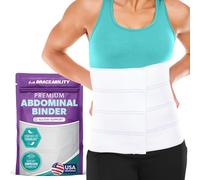 BraceAbility Medical Abdominal Stomach Binder - Belly Band Compression for Diastasis Recti, Postpartum, Post-Surgical Wrap for Tummy Tuck Recovery, Post op Ab Binder for Women and Men (M/L 12")