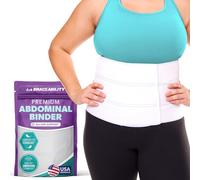 BraceAbility Plus Size Abdominal Binder for Post Surgery Recovery - Bariatric Stomach Hernia Belt, Post Partum Waist Binder, Diastasis Recti Belly Support Band for Bigger Men and Women (3XL 9")