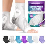 BraceAbility Socks Compression Open-Toe Foot Sleeves for Ankle for Men and Women (XL - 1 Pair)