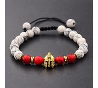 Bracelet 1 PIC Gold Sliver Owl Knight Lion Head Adjtable Bead Bracelets - (Size : Gold knight+Turquoise)