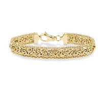 Bracelet 18K Gold Over Sterling Silver Italian Byzantine Beaded Mesh Link Chain Bracelet for Women, 6.5 jewelry