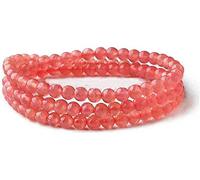 Bracelet 6mm Genuine Argentina Natural Rose Rhodochrosite Gemstone Round Bead Bracelet (Color : As Shown)