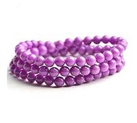 Bracelet 6mm Purple Natural Phosphosiderite Gemstone Stretch Crystal Round Bead Bracelet (Color : As Shown)