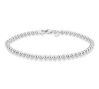 Bracelet 925 Sterling Silver Italian Handmade 3mm Bead Ball Strand Chain Bracelet for Women Made in Italy jewelry