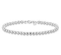 Bracelet 925 Sterling Silver Italian Handmade 4mm Bead Ball Strand Chain Bracelet for Women 6.5, 7, 7.5, 8 Inch Made in Italy jewelry