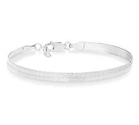 Bracelet 925 Sterling Silver Italian Solid 4.5mm Flexible Flat Herringbone Link Chain Bracelet for Women Men 6.5, 7, 7.5, 8 Inch Made in Italy jewelry