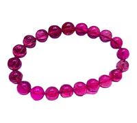 Bracelet 9mm Natural Red Tourmaline Gemstone Clear Crystal Round Bead Woman Bracelet AAAAA Certificate (Color : As Shown)