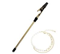 Bracelet Auxiliary Tool: Metal Bracelet Helper for Easy Use | Crocodile Teeth Design Jewelry Assistance Tool Multifunctional for Necklaces and Pulser, dorado, Consulte la descripción, See description