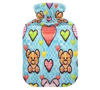 Bracelet Beaded Bear Love Butterfly Beaded hot Bottle Water Bag with Soft Cover, 2L Warm Compress for Pain Relief, Pain Relief