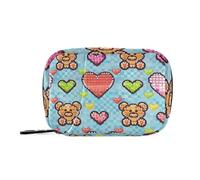 Bracelet Beaded Bear Love Butterfly Beaded Medicine Bag with Detachable Compartments Portable Pill Bag Organizer for Purse