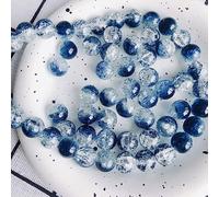 Bracelet Beads 6 Strands of 10mm Round Crackle Glass Lampwork Beads