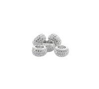 Bracelet Beads Beads Metal Brass Micro Pave Cubic Rondelle Spacer for Bracelet Making(White White CZ,7x3mm)