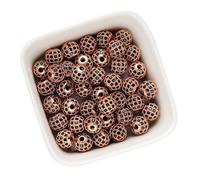 Bracelet Beads Brass Micro Pave Cubic Zirconia Round Spacer Loose Beads for Bracelet Making(Color5)