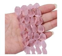 Bracelet Beads Frosted Jelly Shaped Beaded Irregular Matte Glass Bead Loose for Bracelet Making(Pink)